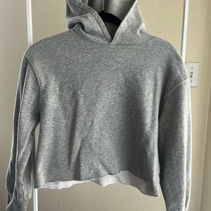 Grey Cropped Hoodie